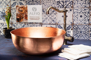 Handmade matte copper sink washbasin by ALFIQ
