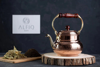 Handmade bright solid copper teapot by ALFIQ