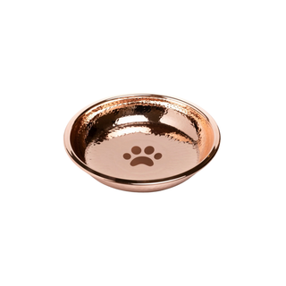 Handcrafted Hammered Copper Cat Bowl – Luxury Pet Dish with Engraved Paw Pr – view 7