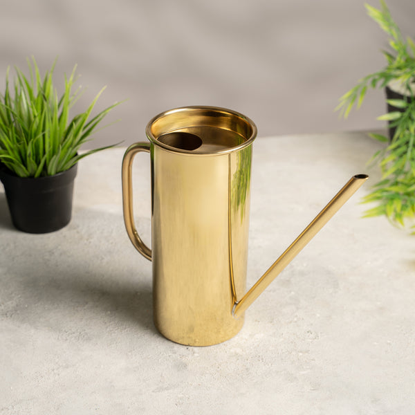 Tall Polished Brass Watering Can, 240 mm