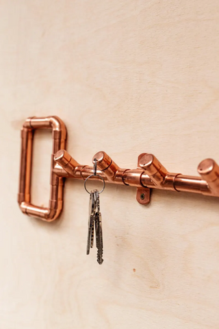 Handcrafted Solid Copper Key and Towel Hook - Elegant Dual-Purpose Copper A – view 3