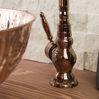 Ornate Copper Rose Gold Basin Mixer Tap, Copper Faucet – view 2