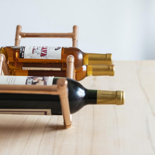 Handcrafted Copper Wine Rack | Handmade Minimalist Wine Holder – view 3