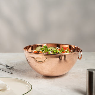 Handmade Copper Salad Bowl, 100% Solid Hammered Copper Serving Bowl – view 4