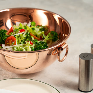 Handmade Copper Salad Bowl, 100% Solid Hammered Copper Serving Bowl – view 5