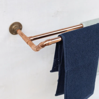 Handcrafted Copper Double Towel Rack | Handmade Copper Towel Bar for Bathroom and Kitchen 500 mm x 100 mm