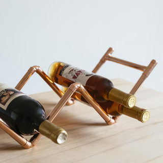 Handcrafted Copper Wine Rack | Handmade Minimalist Wine Holder – view 4