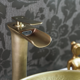 Antique Brass Tall Basin Mixer Tap, Solid Brass Faucet – view 5
