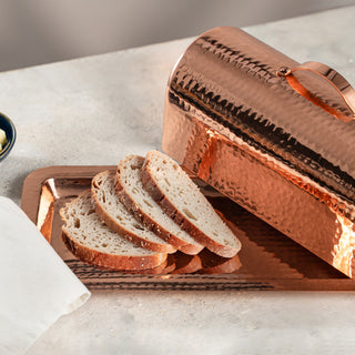 Handmade Copper Bread Box with Lid, 100% Solid Hammered Copper Bread Keeper – view 2