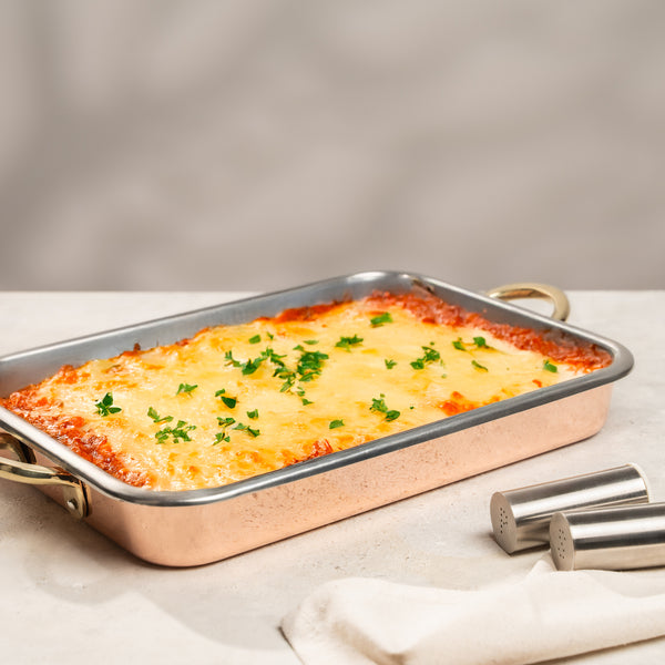 Handcrafted Copper Baking Tray with Tin Lining, 370 mm x 270 mm