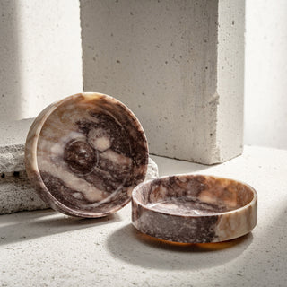 Tumbling Marble Bowl – Handcrafted Natural Marble Dish for Décor & Serving – view 5