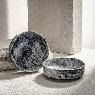 Tumbling Marble Bowl – Handcrafted Natural Marble Dish for Décor & Serving – view 6