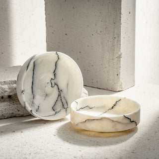 Tumbling Marble Bowl – Handcrafted Natural Marble Dish for Décor & Serving – view 4