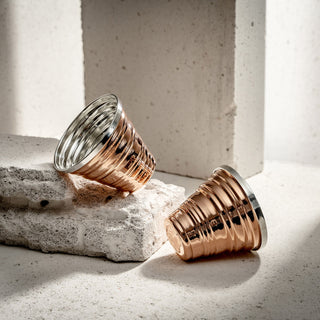 Serrated Solid Copper Tumbler - Handcrafted Elegance in 3 Unique Finishes ( – view 9