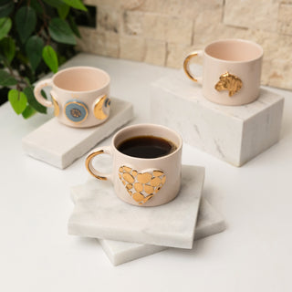 Golden Heart Handmade Ceramic Mug - Valentine's Day Edition – view 3