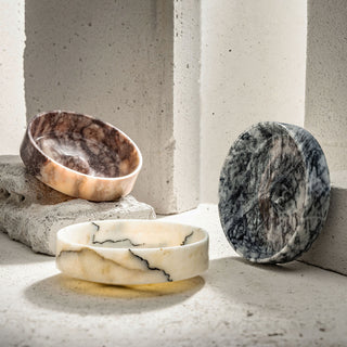 Tumbling Marble Bowl – Handcrafted Natural Marble Dish for Décor & Serving – view 9