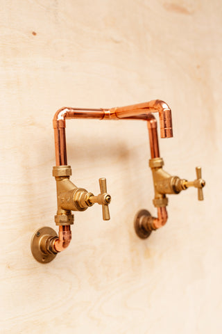 Industrial Copper Faucet with Dual Brass Valves – view 3