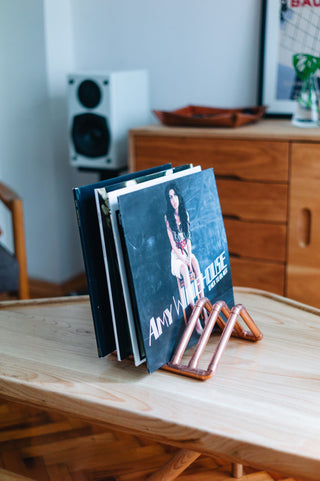 Handcrafted Copper Vinyl Record Stand - Stylish Minimalist LP Holder