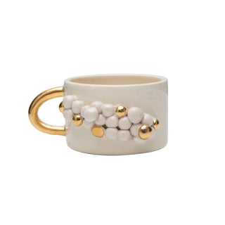Festive Handcrafted Ceramic Mug With Gold Accents – New Year Holiday Cheer – view 2
