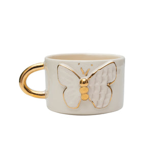 Handcrafted Butterfly Ceramic Mug With Gold Handle – A Delightful Touch Of – view 2