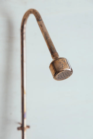 Rustic Solid Copper and Brass Outdoor Shower Fixture – view 4