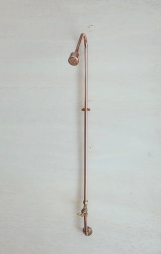 Rustic Solid Copper and Brass Outdoor Shower Fixture – view 3