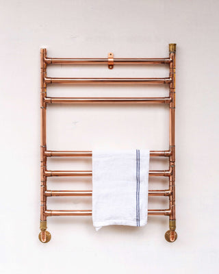 Industrial Copper Heated Towel Rail – view 3