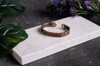 Handmade Adjustable Solid Copper & Brass Cuff Bracelet, Color Mocha Mouse - Alfiq's Store