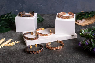 Handmade Adjustable Solid Copper & Brass Cuff Bracelet, Color Mocha Mouse - Alfiq's Store
