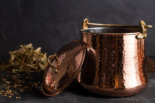 Handmade Solid Copper Canister with Lid | Coffee Tea Flour Food Safe Storage Box | Vintage Copper Jar - Alfiq's Store