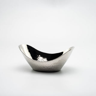 Elegant Chrome - Plated Copper Bread Basket – Handcrafted with Hammered Texture - Alfiq's Store
