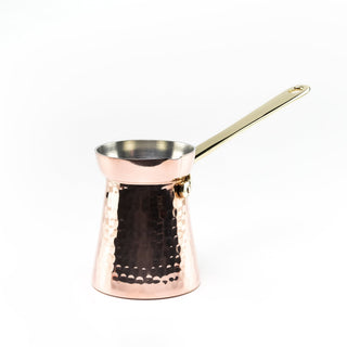 Hand - Hammered Copper Turkish Coffee Pot with Brass Handle – 250ml - Alfiq's Store