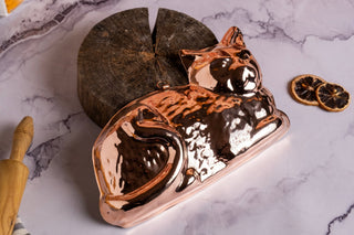 Handcrafted Copper Cat - Shaped Cake Mold – Decorative Baking Mold & Kitchen Wall Art - Alfiq's Store
