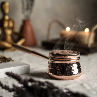 Zen Handcrafted Hammered Copper Incense Burner, Color Solid Copper - Alfiq's Store