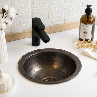 Round Solid Copper Kitchen & Bathroom Sink – Handmade Farmhouse Drop - In/Undermount - Alfiq's Store