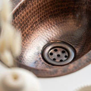 Handmade Oval Copper Drop - In Sink – Dark & Pure Copper Vessel for Kitchen & Bathroom - Alfiq's Store
