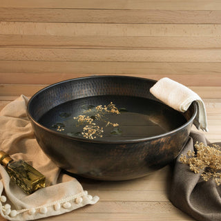 Luxurious Handmade Pure Copper Pedicure Bowl – Perfect for Winter Foot Soaks & Home Spa Rituals - Alfiq's Store