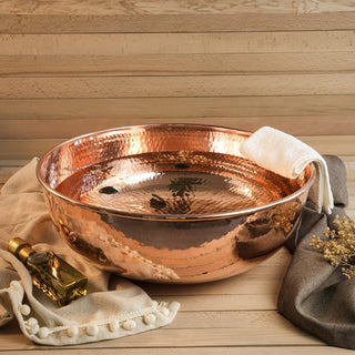 Handmade Dark Copper Pedicure Bowl – Luxurious Foot Soaking Bath for Spa & Home - Alfiq's Store