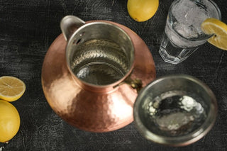 Heavy Duty Solid Matte Copper Pitcher with Lid | Handmade Copper Water Jug | Matte Black Shiny Copper Color | Hand Hammered - Alfiq's Store