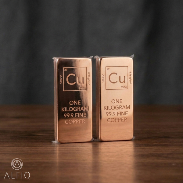 2 x 1 Kg 99.9% Pure Copper Bars – Solid Fine Copper Bar Set