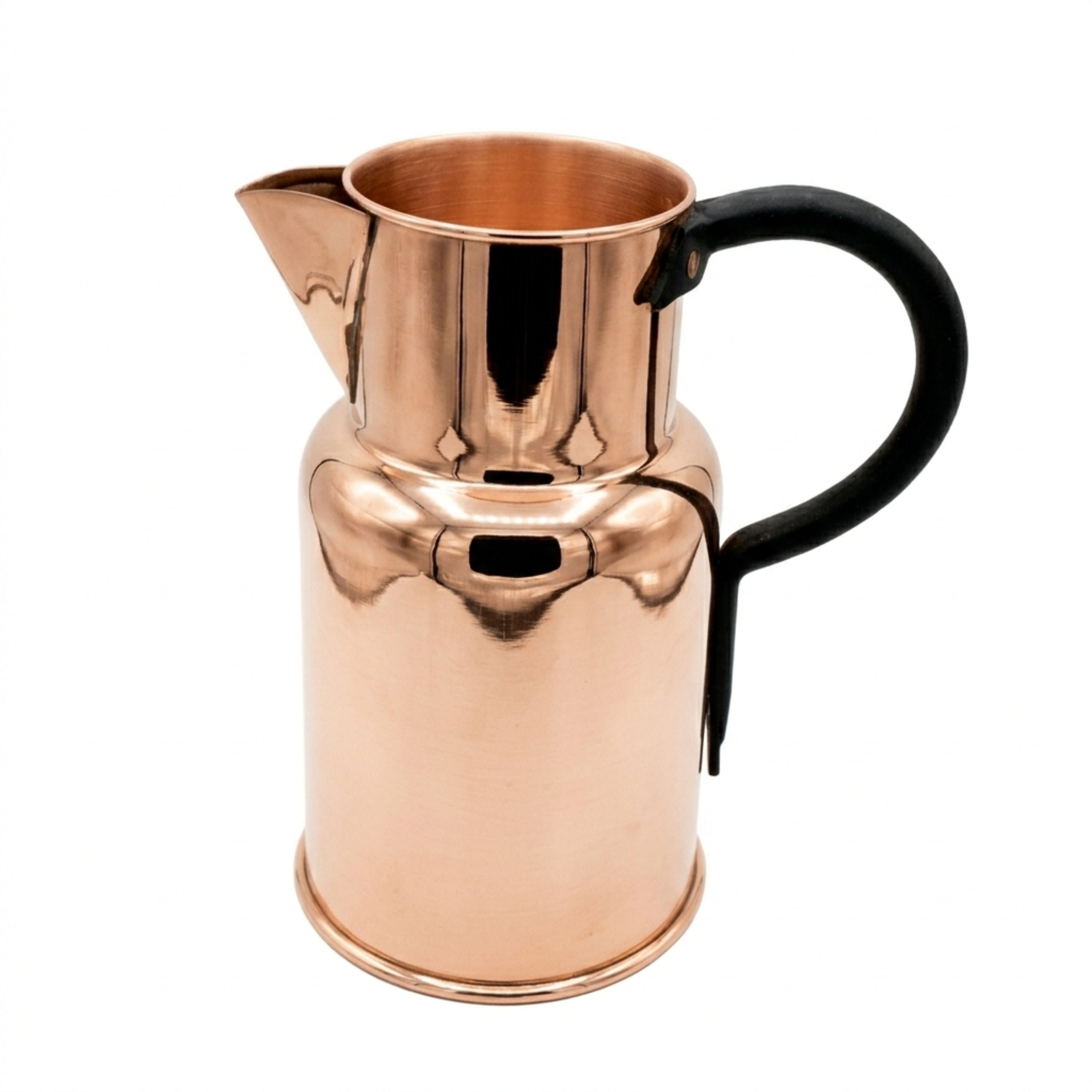 Handmade Solid Copper Water Pitcher – Vintage Farmhouse Jug with