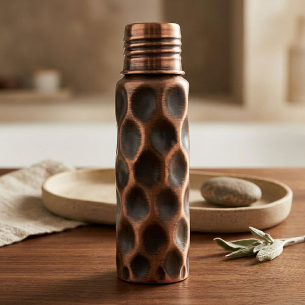 Handmade Dark Copper Water Bottle 750ml