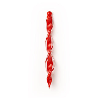 Hand - Blown Twisted Glass Tree Decoration – Elegant Red - Green Icicle Ornament - Alfiq's Store
