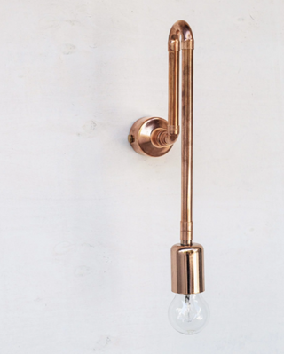 Curved Copper Wall Light – Minimal Form with Industrial Soul – view 3