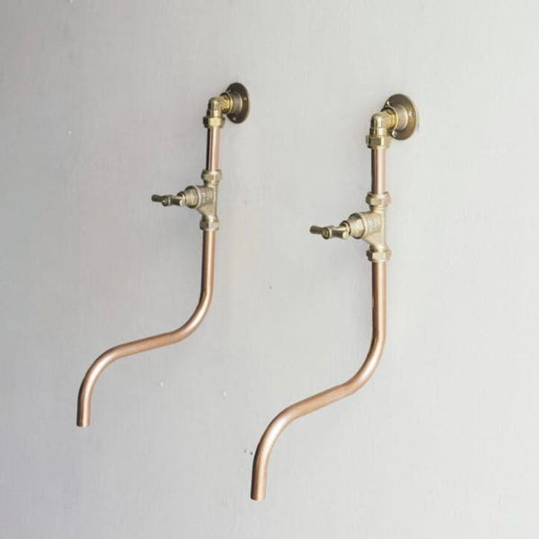 Handcrafted Industrial Copper Faucet – Curved Spout