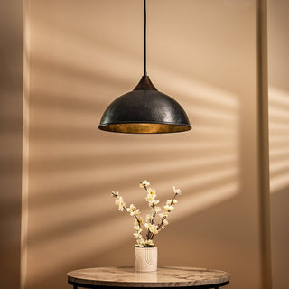 Handmade Farmhouse Copper Pendant Light | Dark Copper & Green Patina Chandelier - Alfiq's Store