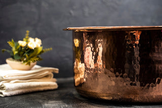 Handmade Solid Copper Foot Bath with Removable Footrest – Luxury Spa & Detox Soaking Basin - Alfiq's Store