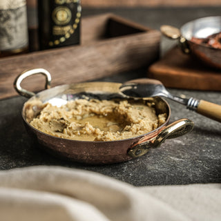 Hand - Hammered Copper Frying Pan with Brass Handles – Authentic Turkish Sahan - Alfiq's Store