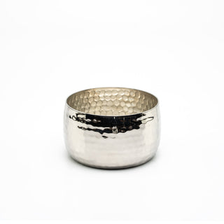Hand - Hammered Solid Copper Snack Bowl – Chrome Finish, 300ml - Alfiq's Store