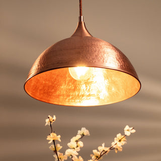 Handmade Matte Copper Pendant Light – Complete Set with Customizable Accessories (6"–16") - Alfiq's Store